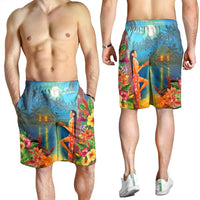 Hawaiian Hula Girl Sing In Aboriginal Village Aat Night Men's Shorts - AH - Polynesian Pride
