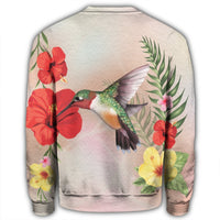 Hawaiian Hummingbirds Hibiscus Polynesian Sweatshirt - AH - Polynesian Pride