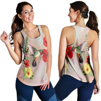 Hawaiian Hummingbirds Hibiscus Polynesian Racerback Tank - AH Black - Polynesian Pride