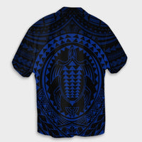 Hawaiian Kakau Honu Arc Polynesian Blue Hawaiian Shirt - AH - Polynesian Pride