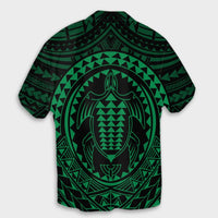 Hawaiian Kakau Honu Arc Polynesian Green Hawaiian Shirt - AH - Polynesian Pride