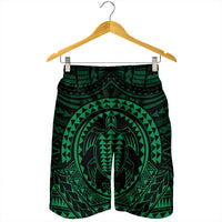 Hawaiian Kakau Honu Arc Polynesian Green Men's Shorts - AH - Polynesian Pride