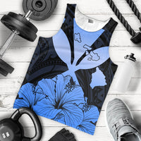 Hawaiian Kanaka Tank Top Hibiscus Polynesian Love - Blue - AH - Polynesian Pride