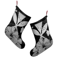 Hawaiian Kanaka Christmas Stocking Hibiscus Polynesian Love - Gray - AH - Polynesian Pride