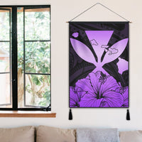 Hawaiian Kanaka Hanging Poster Hibiscus Polynesian Love - Violet - AH - Polynesian Pride
