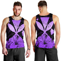 Hawaiian Kanaka Tank Top Hibiscus Polynesian Love - Violet - AH - Polynesian Pride