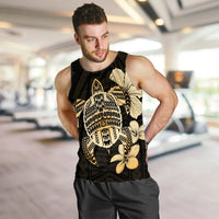 Hawaiian Kanaka Hibiscus Plumeria Mix Polynesian Turtle Tank Top - AH - Polynesian Pride