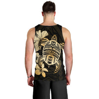 Hawaiian Kanaka Hibiscus Plumeria Mix Polynesian Turtle Tank Top - AH - Polynesian Pride