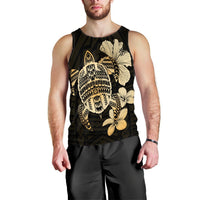 Hawaiian Kanaka Hibiscus Plumeria Mix Polynesian Turtle Tank Top - AH Black - Polynesian Pride