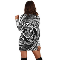 Hawaiian Kanaka Honu Hibiscus Tornando Polynesian Hoodie Dress - AH - Polynesian Pride
