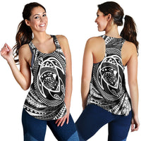 Hawaiian Kanaka Honu Hibiscus Tornando Polynesian Racerback Tank - AH Black - Polynesian Pride