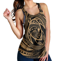 Hawaiian Kanaka Honu Hibiscus Tornando Polynesian Gold Racerback Tank - AH - Polynesian Pride