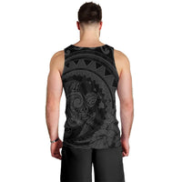 Hawaiian Kanaka Honu Map Hibiscus Globular Polynesian Gray Tank Top - AH - Polynesian Pride