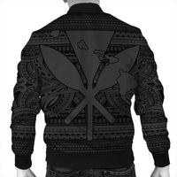 Hawaiian Kanaka Polynesian Tribal Bomber Jacket Reggae Color Gray AH - Polynesian Pride