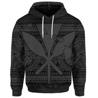 Custom Hawaiian Kanaka Polynesian Hoodie Tribal Reggae Color Gray - Polynesian Pride