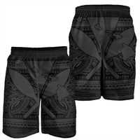 Hawaiian Kanaka Polynesian Tribal Men's Shorts Reggae Color Gray AH - Polynesian Pride