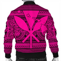 Hawaiian Kanaka Polynesian Tribal Bomber Jacket Reggae Color Pink AH - Polynesian Pride