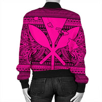 Hawaiian Kanaka Polynesian Tribal Bomber Jacket Reggae Color Pink AH - Polynesian Pride
