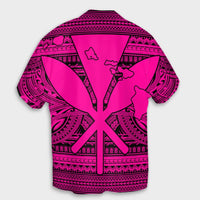 Hawaiian Kanaka Polynesian Tribal Hawaiian Shirt Reggae Color Pink AH - Polynesian Pride