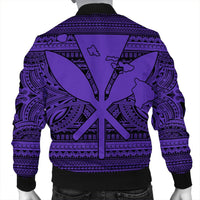 Hawaiian Kanaka Polynesian Tribal Bomber Jacket Reggae Color Purple AH - Polynesian Pride