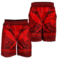 Hawaiian Kanaka Polynesian Tribal Men's Shorts Reggae Color Red AH - Polynesian Pride