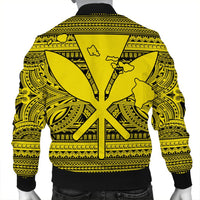 Hawaiian Kanaka Polynesian Tribal Bomber Jacket Reggae Color Yellow AH - Polynesian Pride