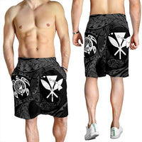 Hawaiian Kanaka Turtle Polynesian Men's Shorts White AH - Polynesian Pride