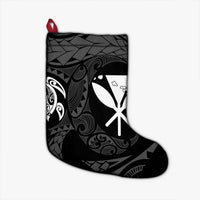 Hawaiian Kanaka Turtle Polynesian Christmas Stocking White AH Christmas Stocking 26 X 42 cm Black - Polynesian Pride