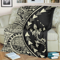 Hawaiian Map Gecko Tattoo Kakau Polynesian Premium Blankets Beige AH - Polynesian Pride