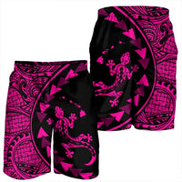 Hawaiian Map Gecko Tattoo Kakau Polynesian Men's Shorts Pink AH - Polynesian Pride