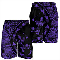 Hawaiian Map Gecko Tattoo Kakau Polynesian Men's Shorts Purple AH - Polynesian Pride