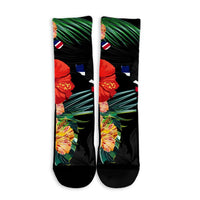 Hawaiian Map Hawaii Flag Hibiscus Polynesian Crew Socks AH - Polynesian Pride