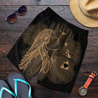 Hawaiian Map Heart Hula Girl Hibiscus Gold Polynesian Men's Shorts - AH Art - Polynesian Pride