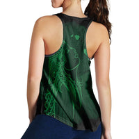 Hawaiian Map Heart Hula Girl Hibiscus Green Polynesian Racerback Tank - AH - Polynesian Pride