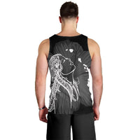 Hawaiian Map Heart Hula Girl Hibiscus White Polynesian Tank Top - AH - Polynesian Pride