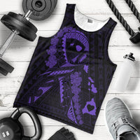Hawaiian Map Heart Ribbon Cancer Hibiscus Purple Polynesian Tank Top - AH - Polynesian Pride