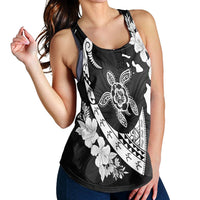 Hawaiian Map Hibiscus Turtle Fish Hook Polynesian Racerback Tank - AH - Polynesian Pride