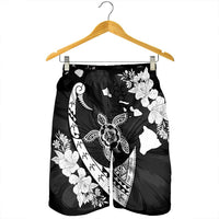 Hawaiian Map Hibiscus Turtle Fish Hook Polynesian Men's Shorts - AH - Polynesian Pride