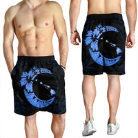 Hawaiian Map Hibiscus Turtle Polynesian Moon Men's Shorts Blue - AH - Polynesian Pride