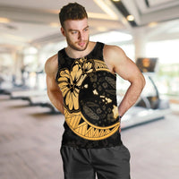 Hawaiian Map Hibiscus Turtle Polynesian Moon Tank Top Gold - AH - Polynesian Pride