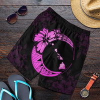 Hawaiian Map Hibiscus Turtle Polynesian Moon Men's Shorts Pink - AH Art - Polynesian Pride