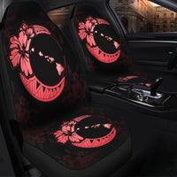 Hawaiian Map Hibiscus Turtle Polynesian Moon Car Seat Covers Red - AH - Polynesian Pride