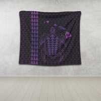 Hawaiian Map Kakau Turtle Polynesian Tapestry - Purple - AH - Polynesian Pride