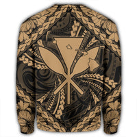 Hawaiian Map Kanaka Hibiscus Gold Polynesian Sweatshirt - AH - Polynesian Pride