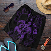 Hawaiian Map Kanaka Hibiscus Turtle Purple Polynesian Men's Shorts - AH Art - Polynesian Pride