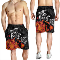 Hawaiian Map Kanaka Turtles Hibiscus Plumeria Men's Shorts - AH - Polynesian Pride