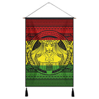 Hawaiian Map Madame Pele Kanaka Plumeria Polynesian Hanging Poster Reggae AH Hanging Poster Cotton And Linen - Polynesian Pride