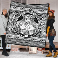 Hawaiian Map Madame Pele Kanaka Plumeria Polynesian Premium Quilts White AH - Polynesian Pride