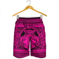 Hawaiian Map Madame Pele Mauna Kea Plumeria Polynesian Men's Shorts Pink AH - Polynesian Pride