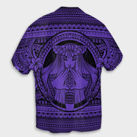 Hawaiian Map Madame Pele Mauna Kea Plumeria Polynesian Hawaiian Shirt Purple AH - Polynesian Pride